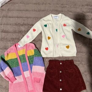 Old Navy Pink and White Cozy Knit Jacket